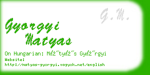 gyorgyi matyas business card